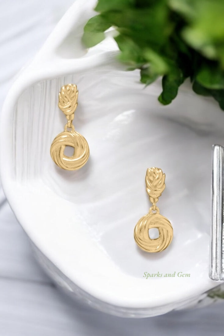 Gold Vermeil Love Knot Earrings - Sparks and Gem