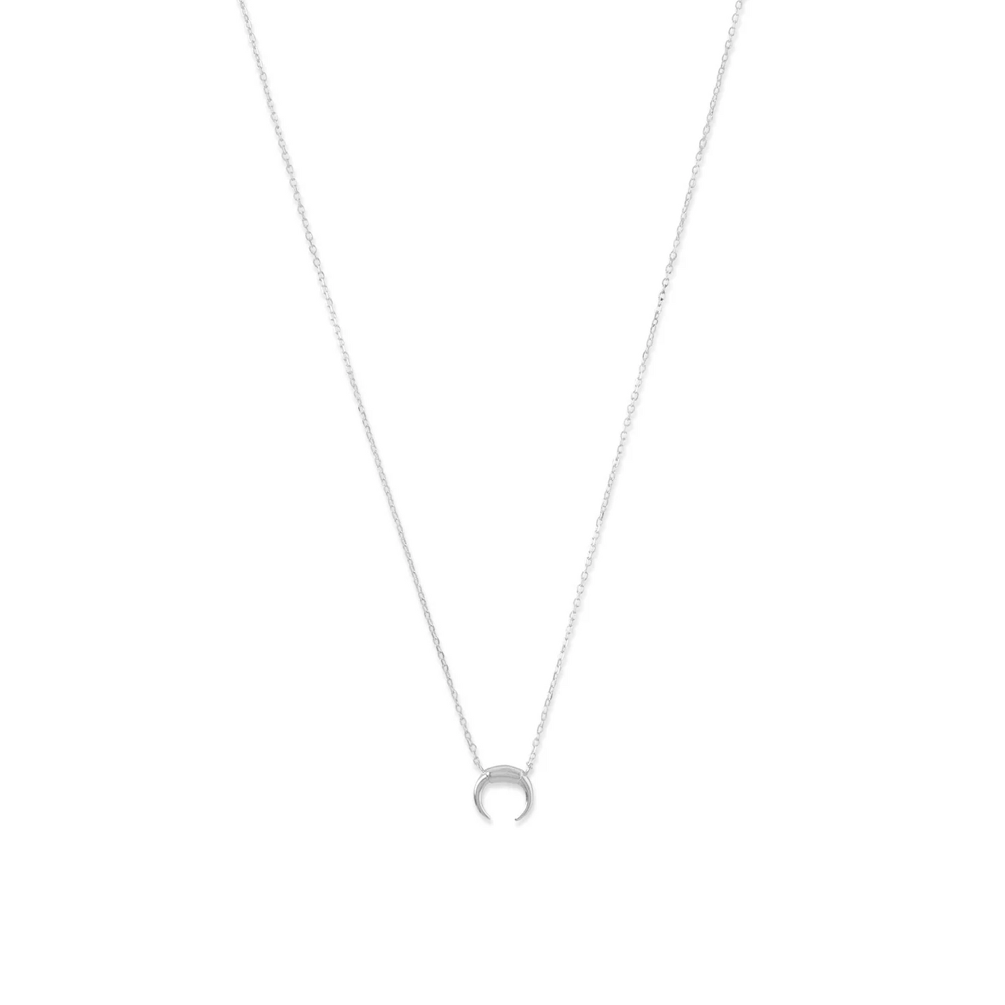 Mini Crescent Silver Adjustable Necklace