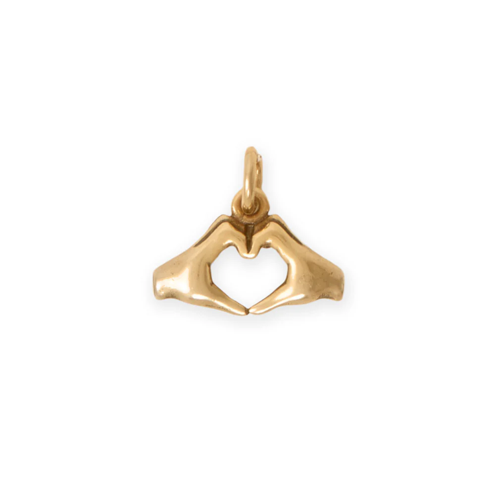 Heart Hands Charm in Gold or Silver - Sparks and Gem