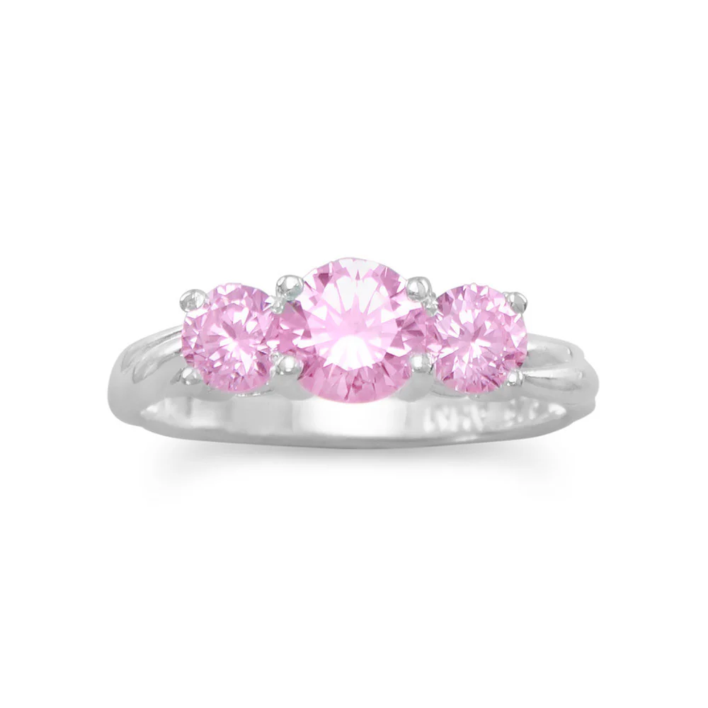Pink Trilogy Sterling Silver Ring - Sparks and Gem