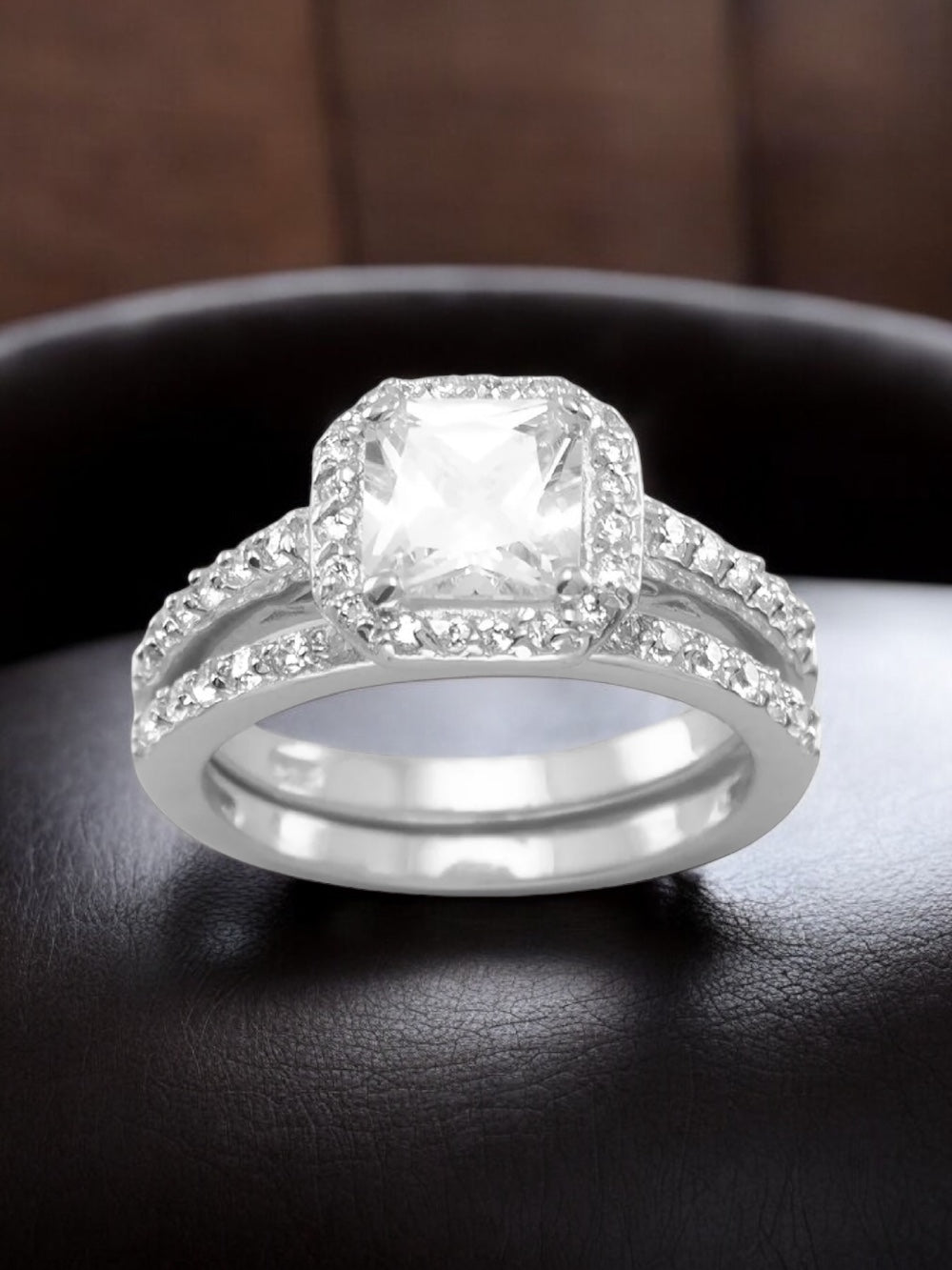 Bridal Ring Sterling Silver Set with Cubic Zirconia