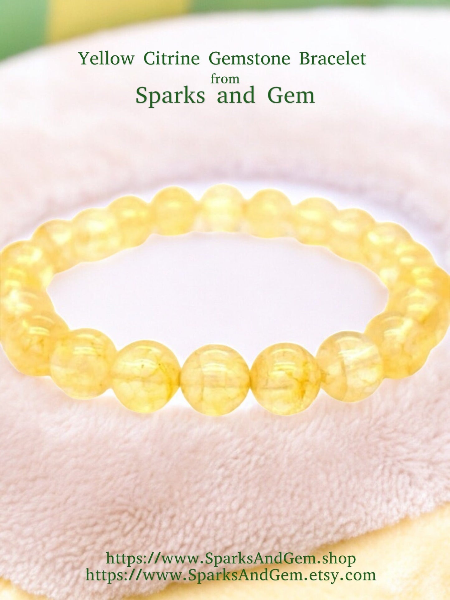 Bracelet en pierres précieuses et perles de citrine