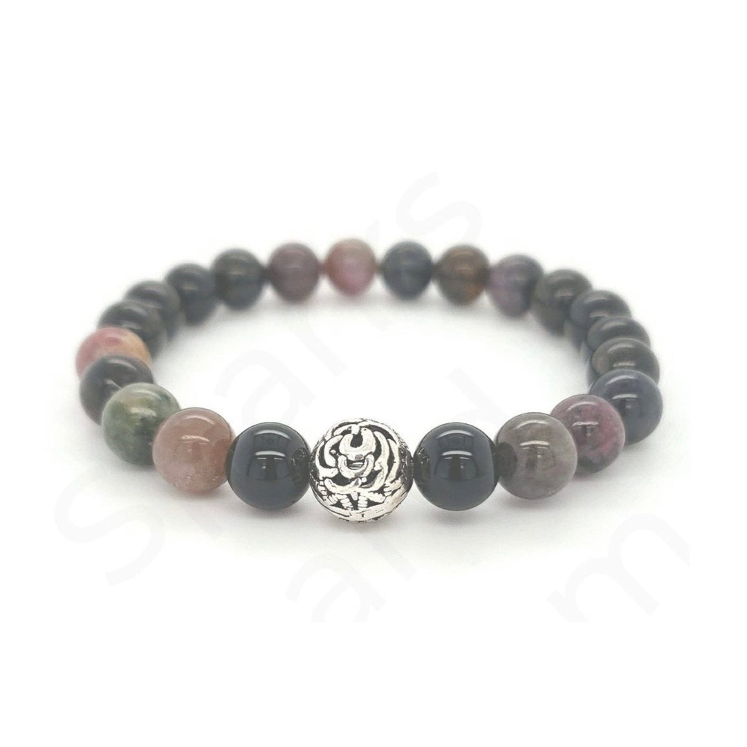 Multi Tourmaline Bracelet with Filigree Charm - Sparks and Gem