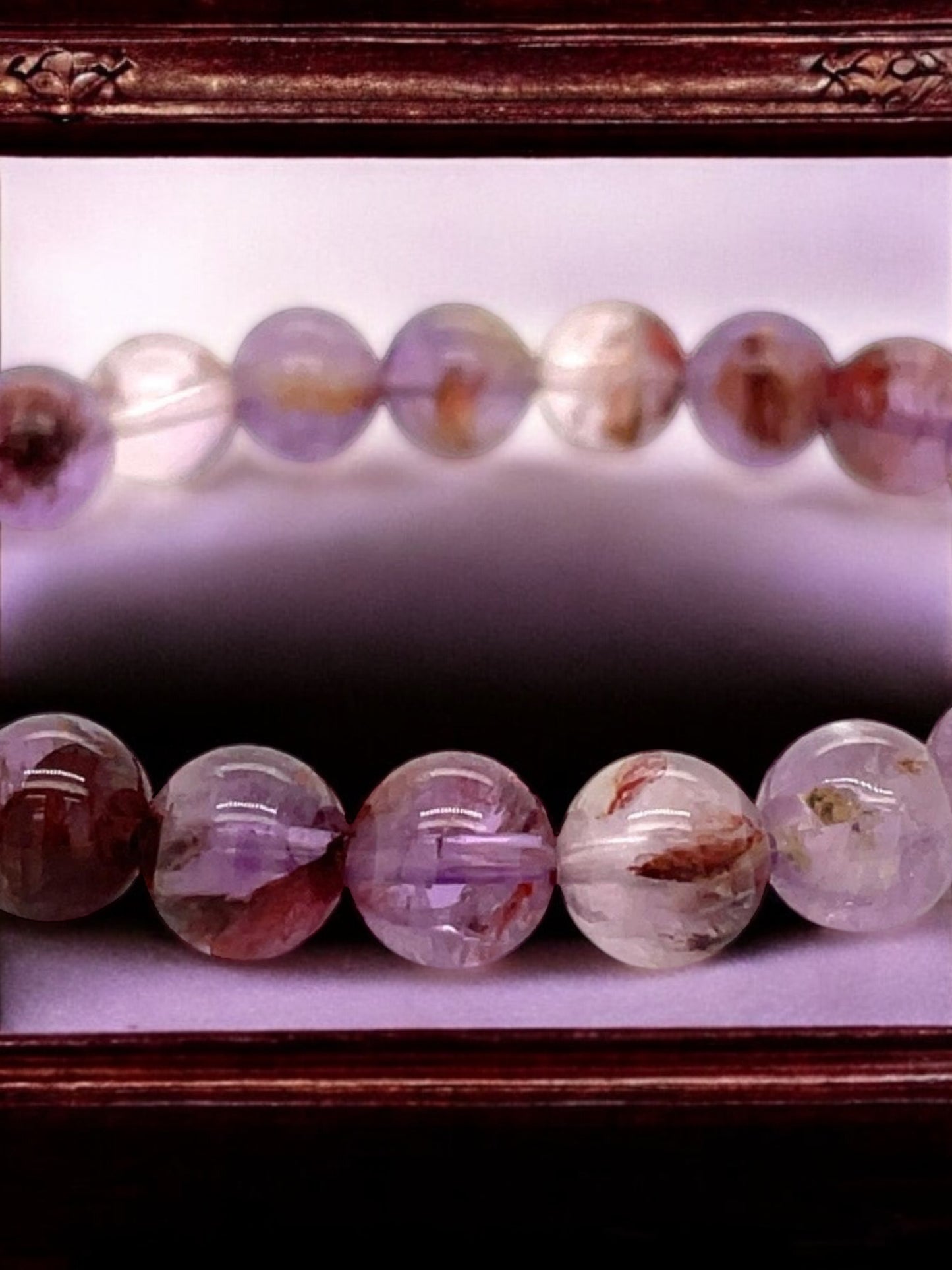 Purple Phantom Quartz Gemstones Stretch Bracelet - Sparks and Gem