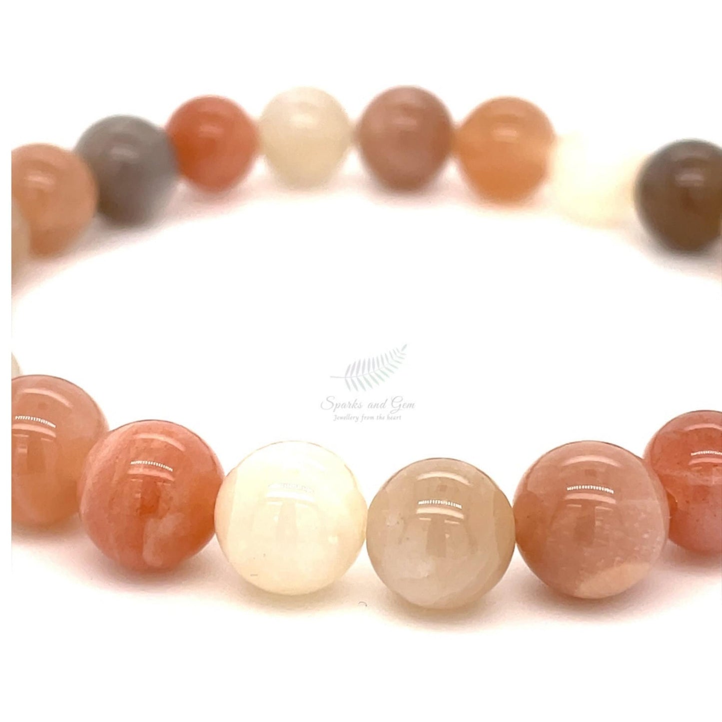 Multi Moonstone Gemstone Stretch Bracelet - Sparks and Gem