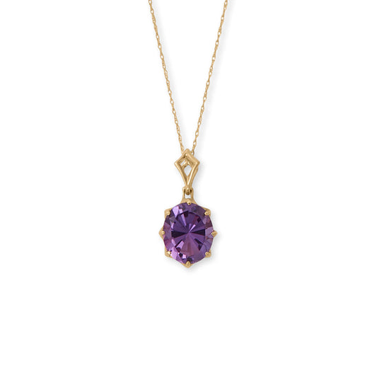 18" 14 Karat Gold Precision Cut Amethyst Necklace from Sparks and Gem (A+ BBB Rating)