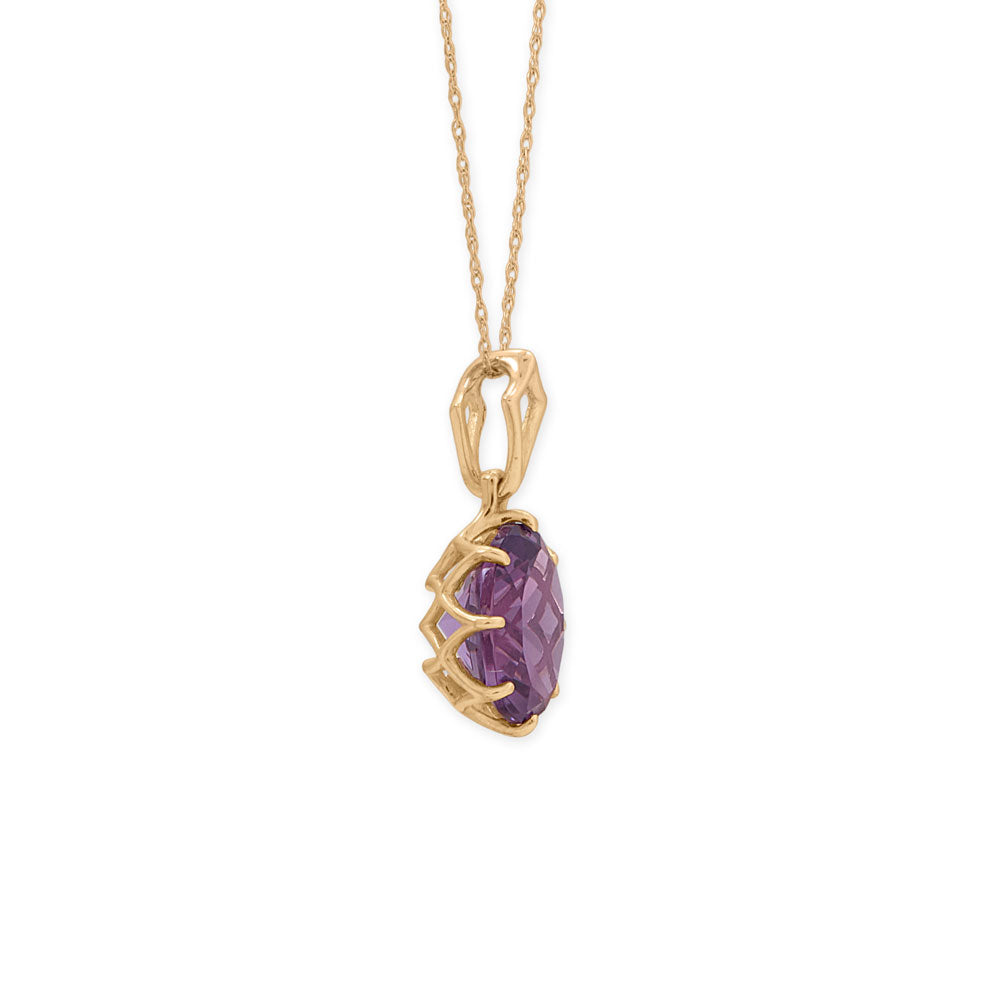 18" 14 Karat Gold Precision Cut Amethyst Necklace from Sparks and Gem (A+ BBB Rating)