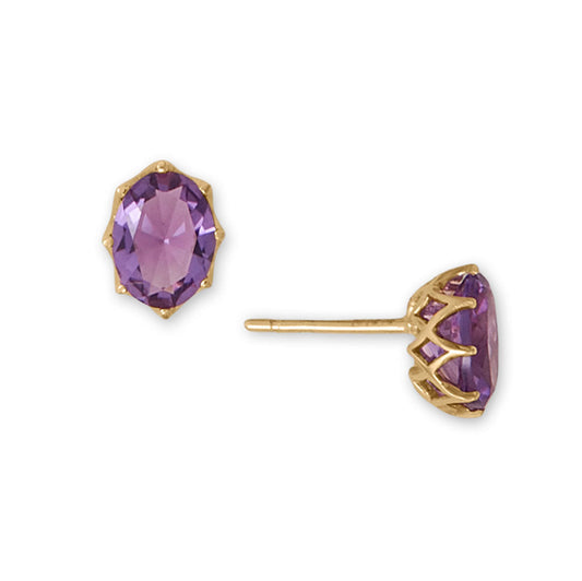 14 Karat Gold Precision Cut Amethyst Earrings from Sparks and Gem (A+ BBB Rating)