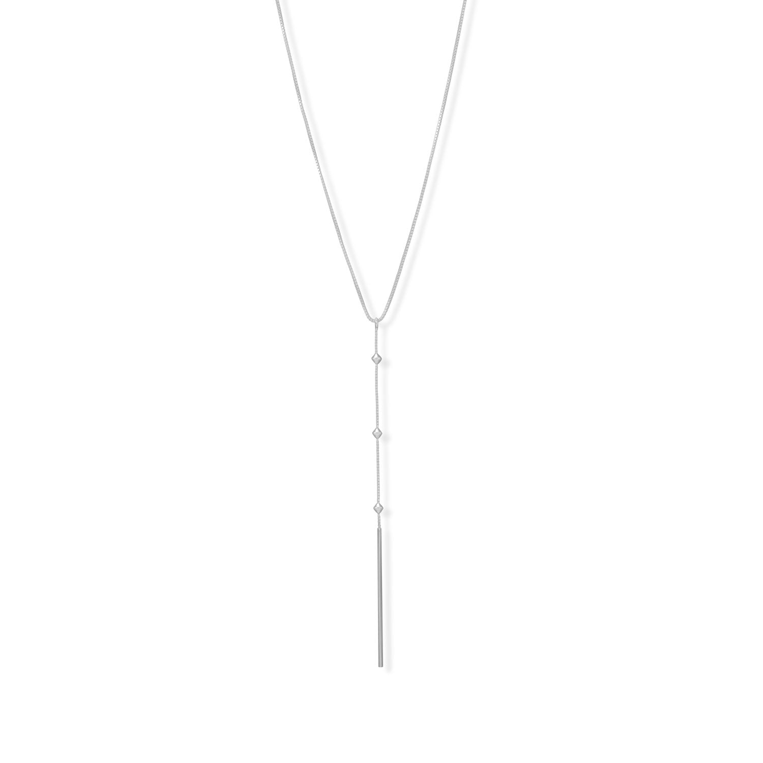 16" + 2" Beaded Bar Drop Necklace-Sparks and Gem