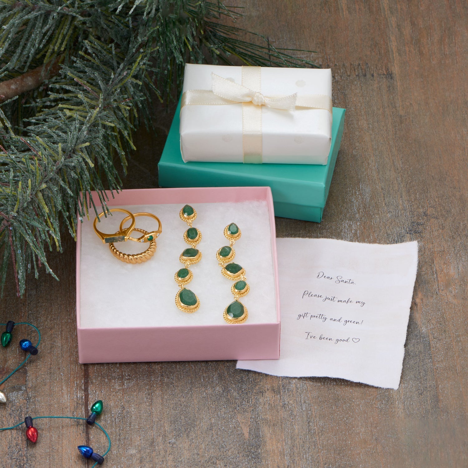 Green Quartz Long Gold Drop Earrings - Sparks and Gem