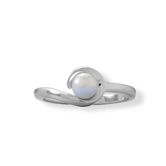 Hook Design Cultured Freshwater Pearl Ring - Sparks and Gem