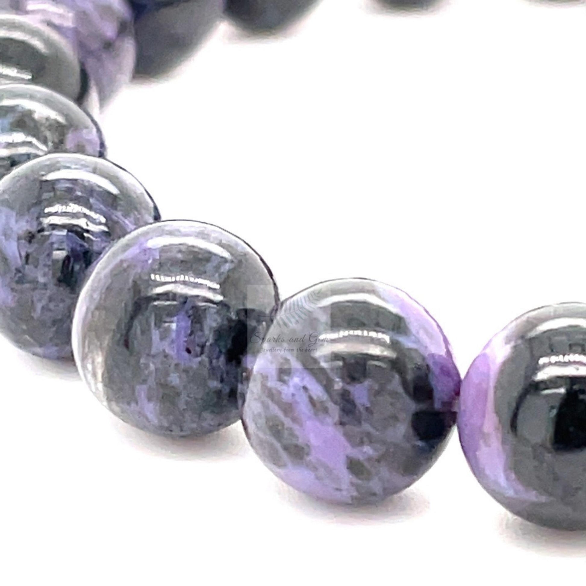8mm Natural Charoite Bracelet - Sparks and Gem