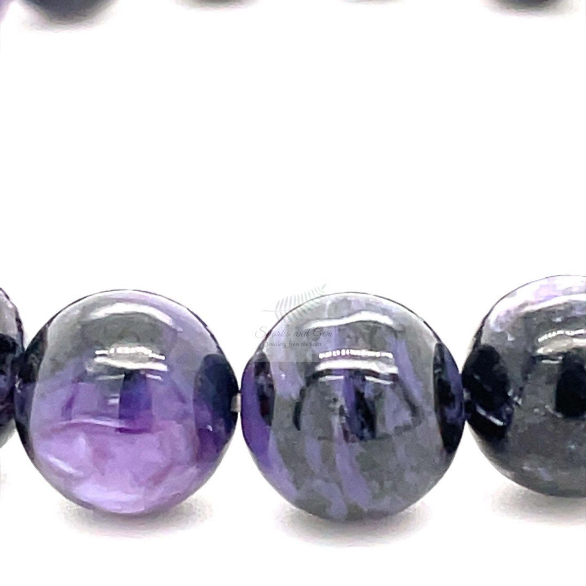 8mm Natural Charoite Bracelet - Sparks and Gem