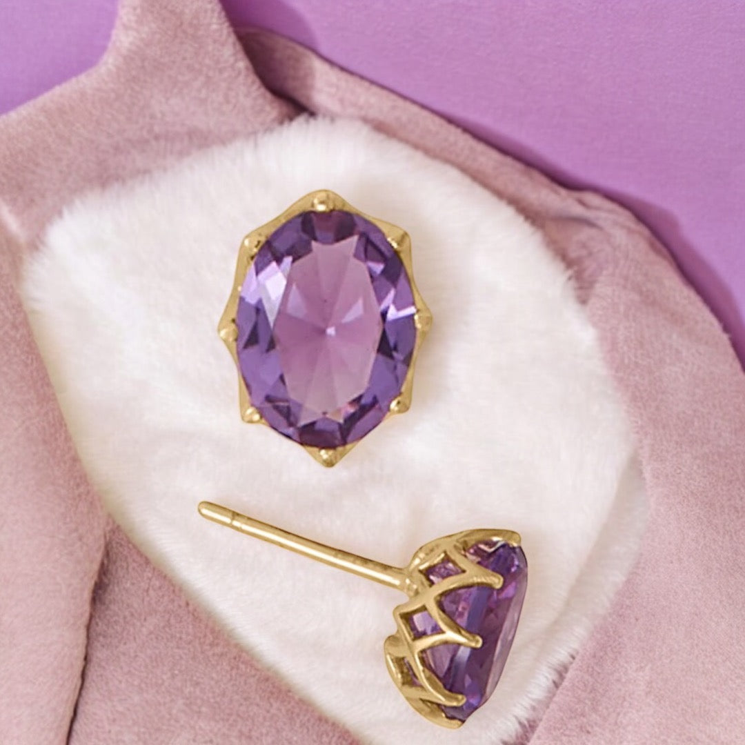 14 Karat Gold Precision Cut Amethyst Jewelry Set from Sparks and Gem (A+ BBB Rating)