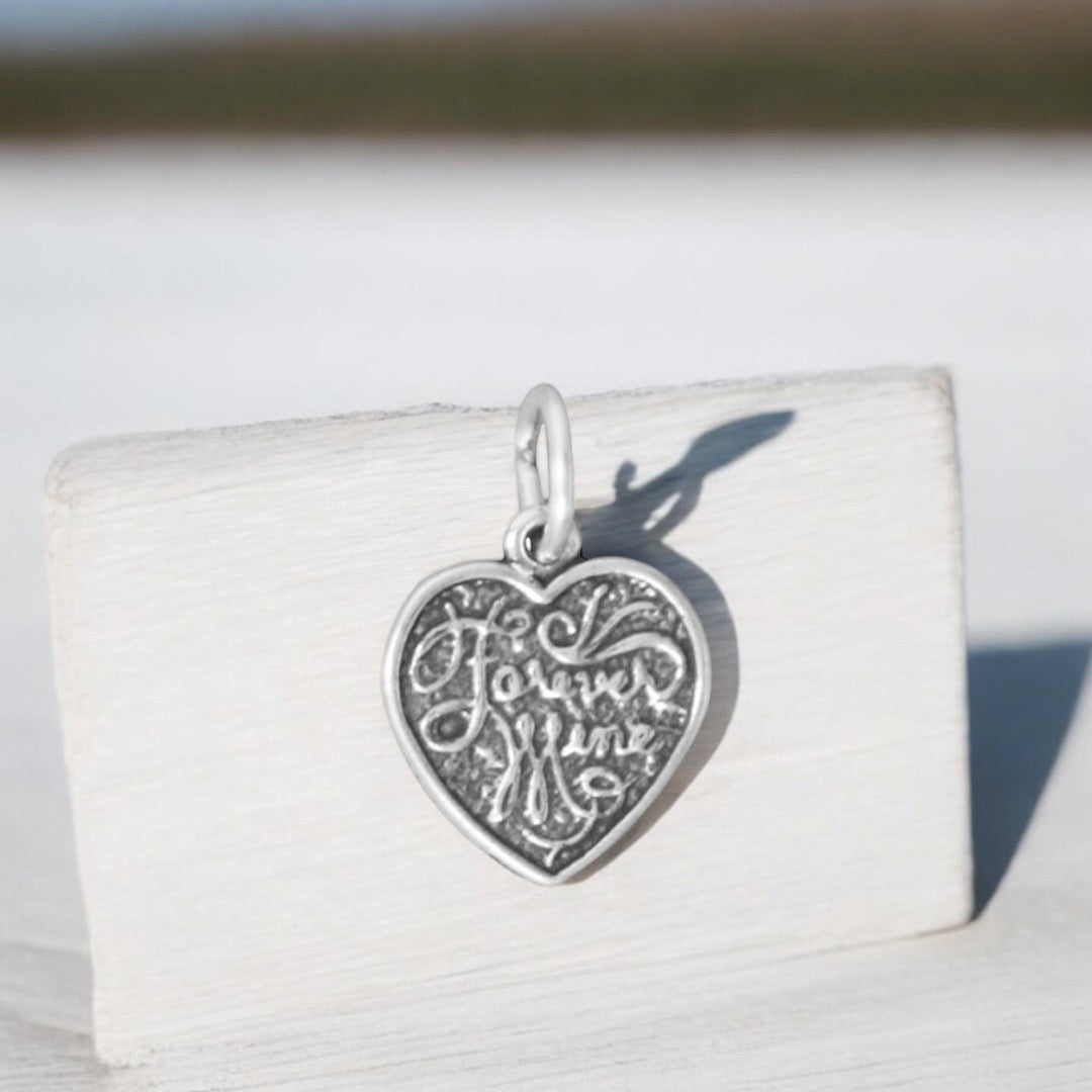 Small "Forever Mine/Forever Yours" Sterling Silver Charm - Sparks and Gem
