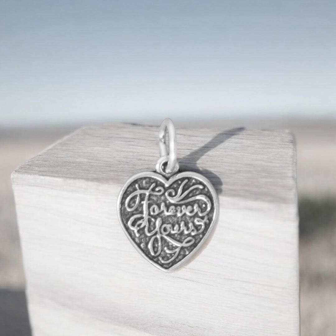 Small "Forever Mine/Forever Yours" Sterling Silver Charm - Sparks and Gem