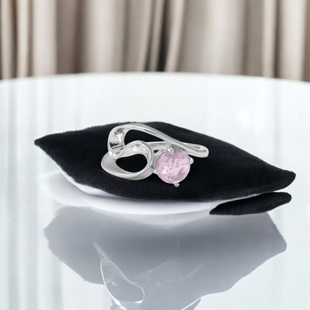 Bague en argent sterling avec motif de vague d'améthyste